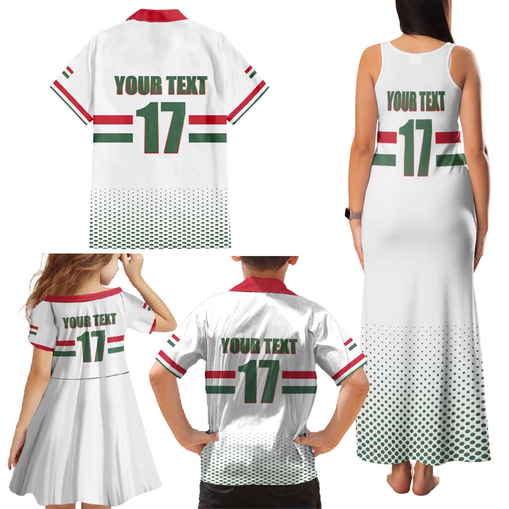 Custom Hungary Ice Hockey Family Matching Tank Maxi Dress and Hawaiian Shirt White Style Come on Magyars