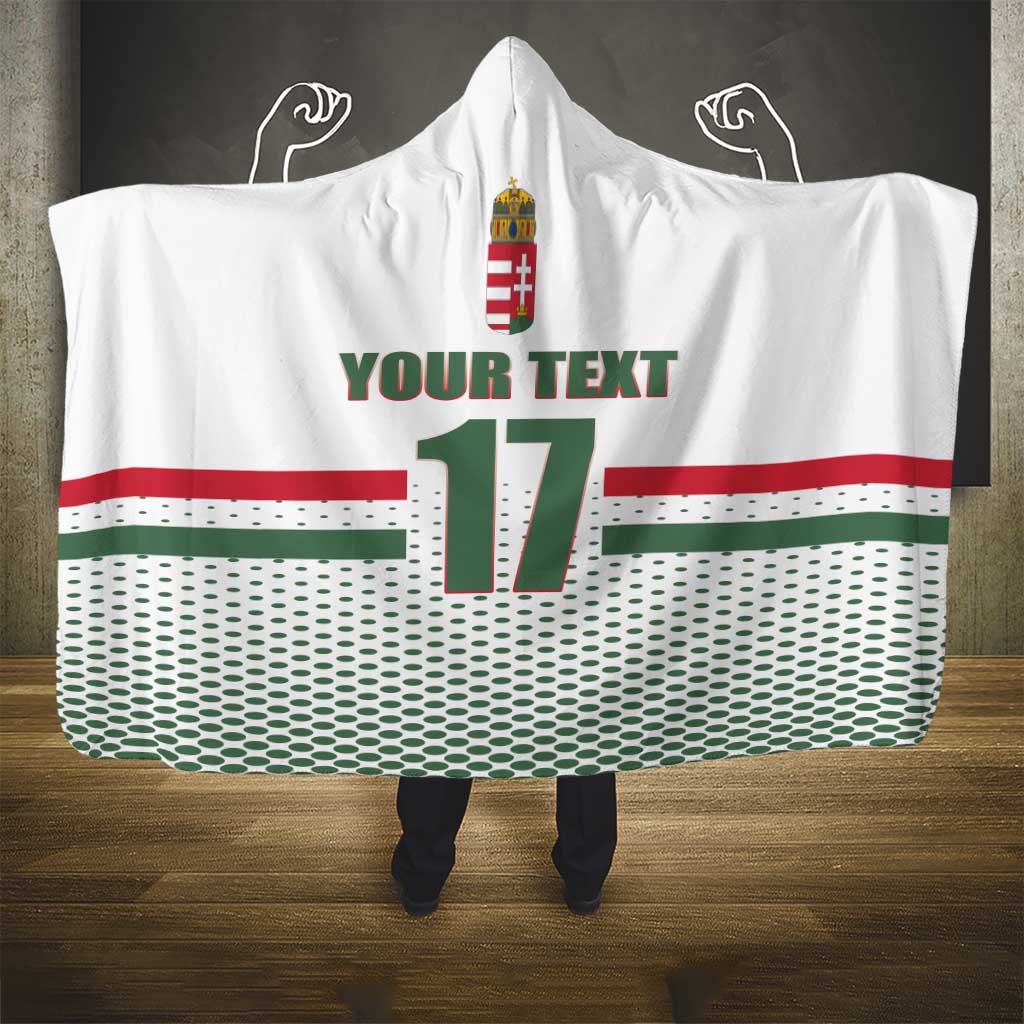 Custom Hungary Ice Hockey Hooded Blanket White Style Come on Magyars