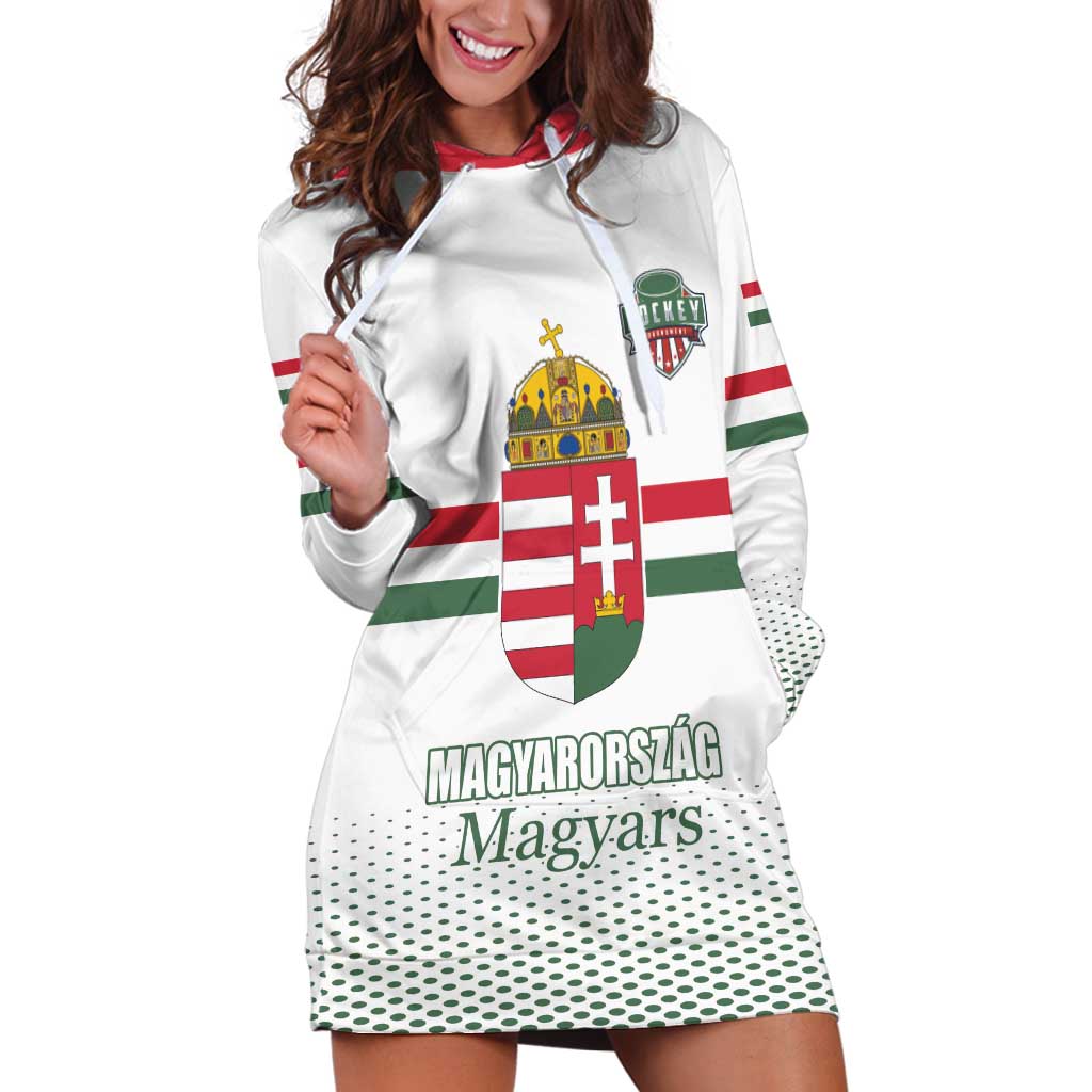Custom Hungary Ice Hockey Hoodie Dress White Style Come on Magyars