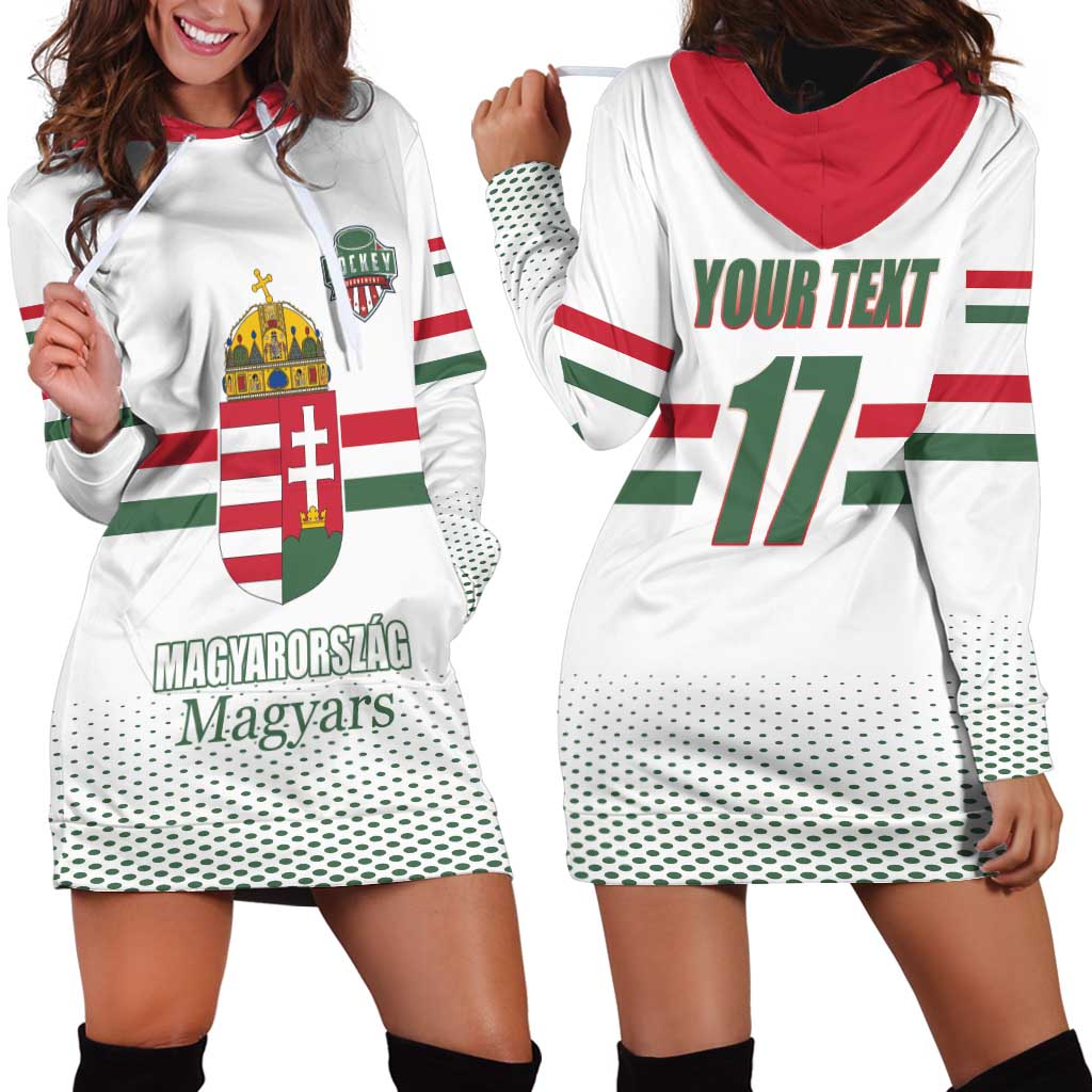 Custom Hungary Ice Hockey Hoodie Dress White Style Come on Magyars