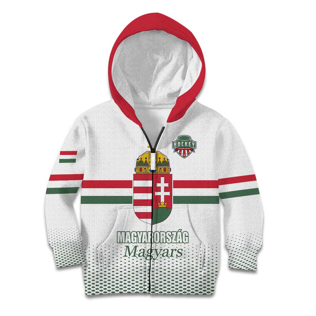 Custom Hungary Ice Hockey Kid Hoodie White Style Come on Magyars