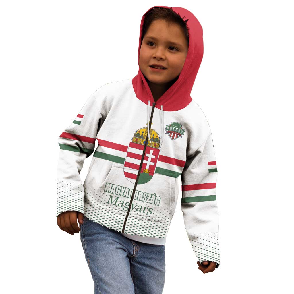 Custom Hungary Ice Hockey Kid Hoodie White Style Come on Magyars