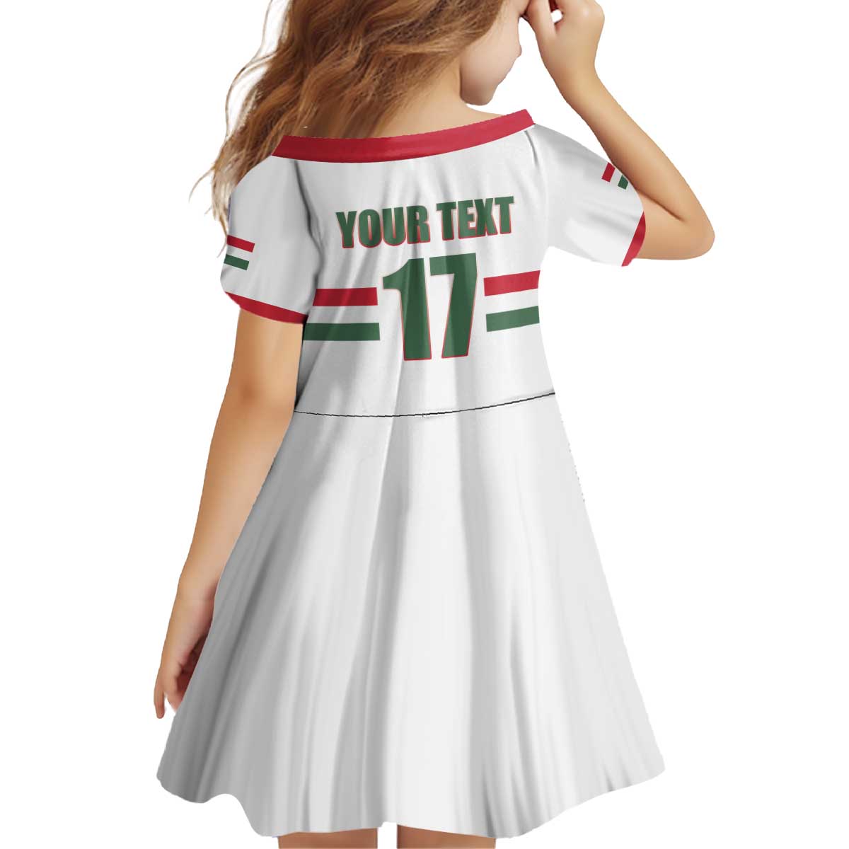 Custom Hungary Ice Hockey Kid Short Sleeve Dress White Style Come on Magyars