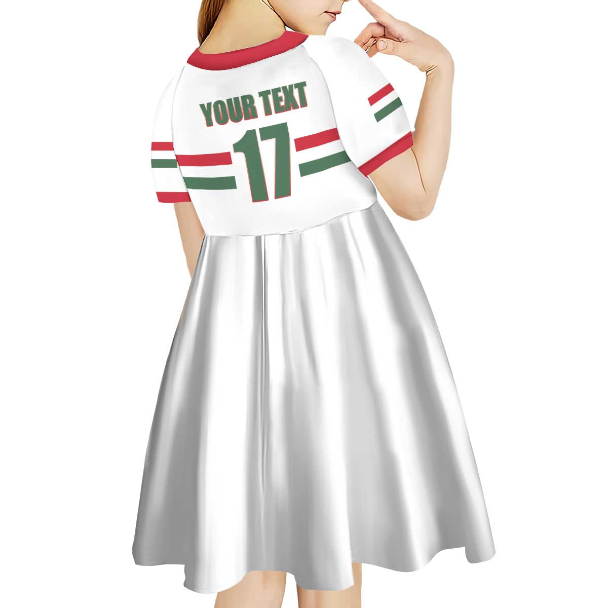 Custom Hungary Ice Hockey Kid Short Sleeve Dress White Style Come on Magyars