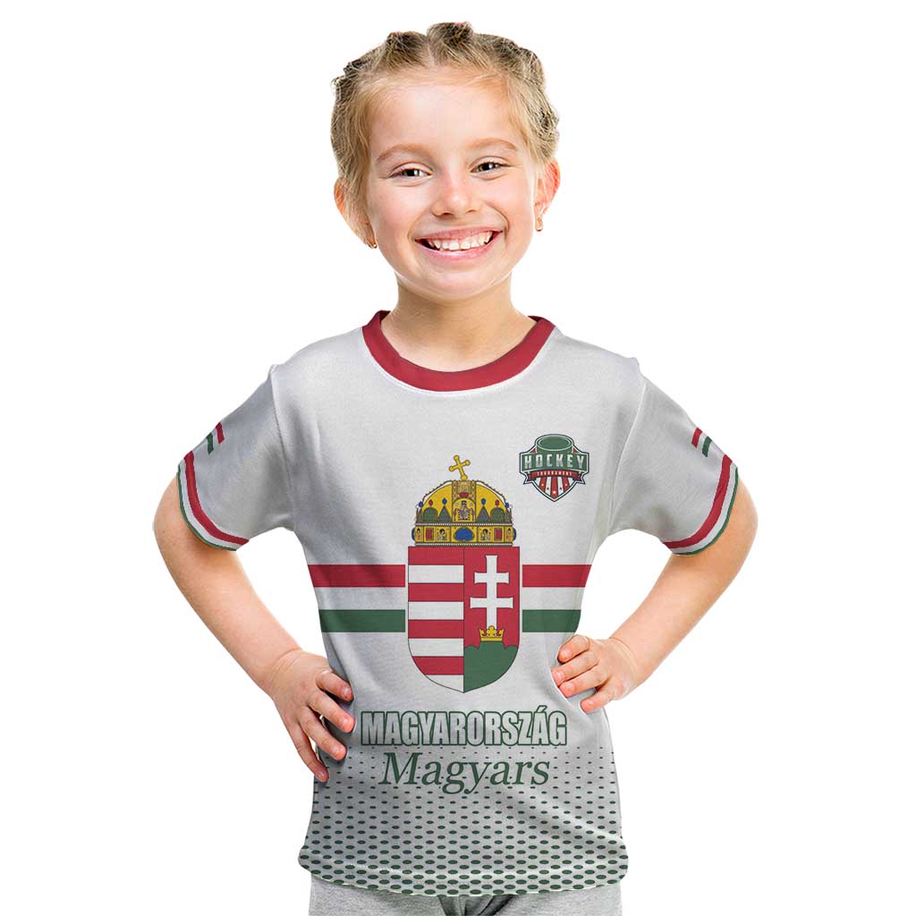 Custom Hungary Ice Hockey Kid T Shirt White Style Come on Magyars