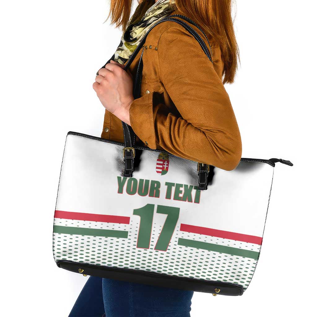 Custom Hungary Ice Hockey Leather Tote Bag White Style Come on Magyars