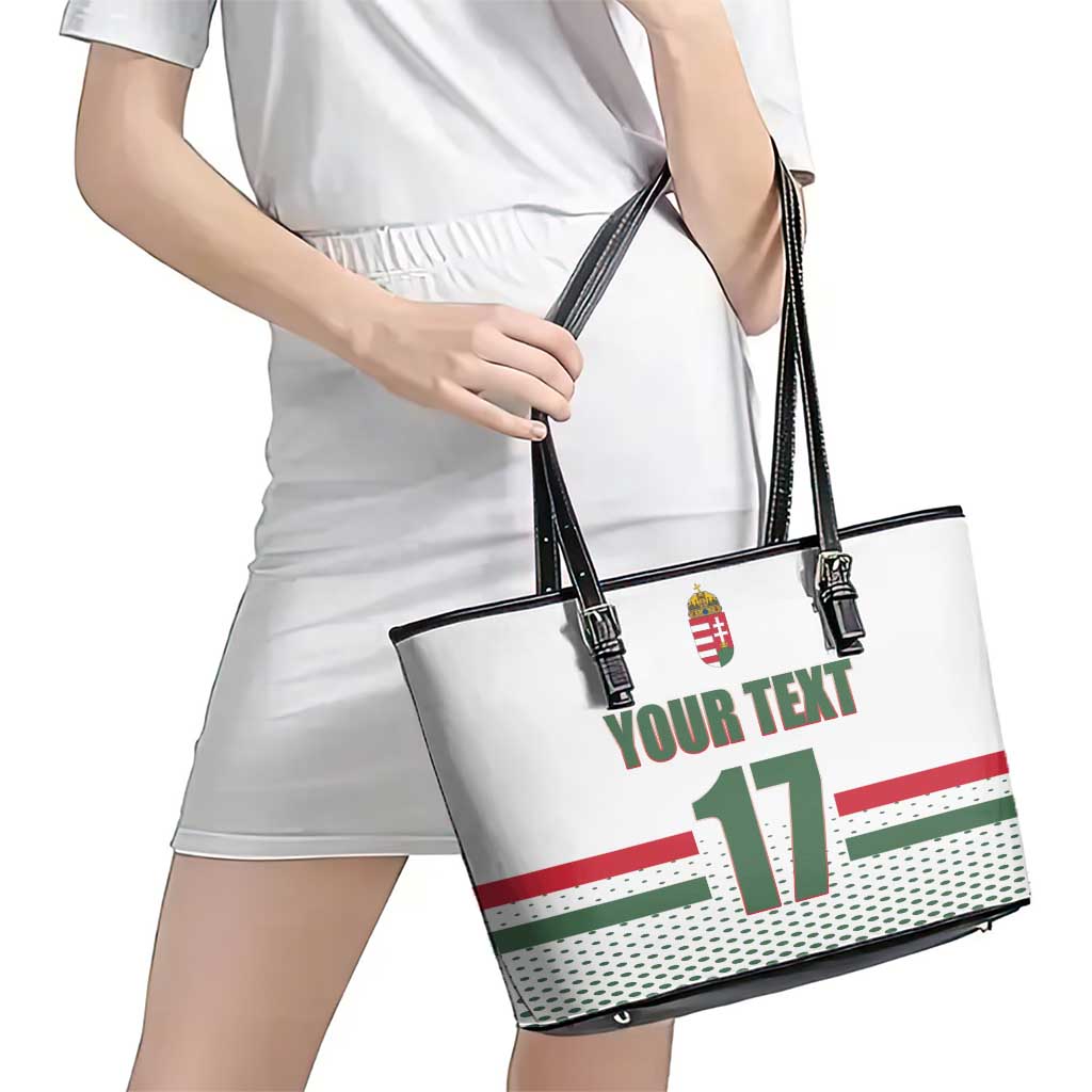 Custom Hungary Ice Hockey Leather Tote Bag White Style Come on Magyars