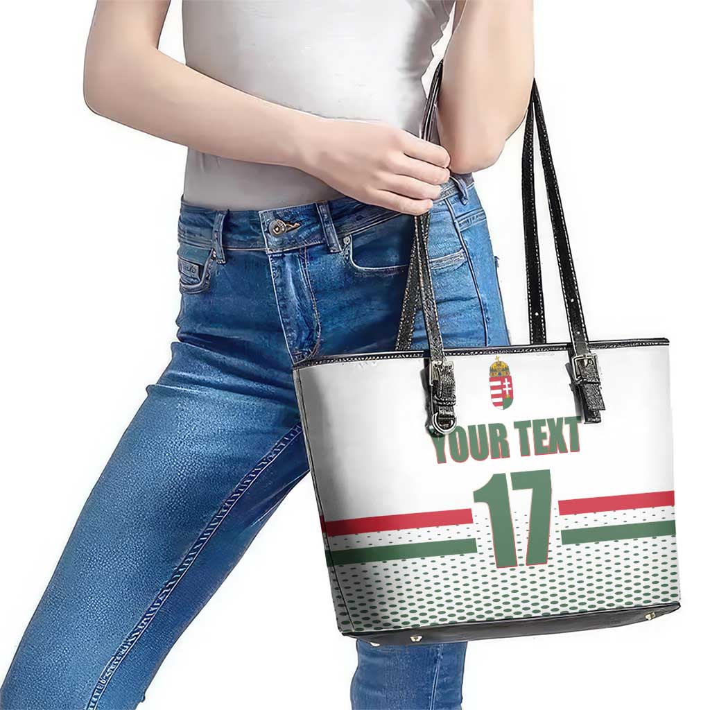 Custom Hungary Ice Hockey Leather Tote Bag White Style Come on Magyars