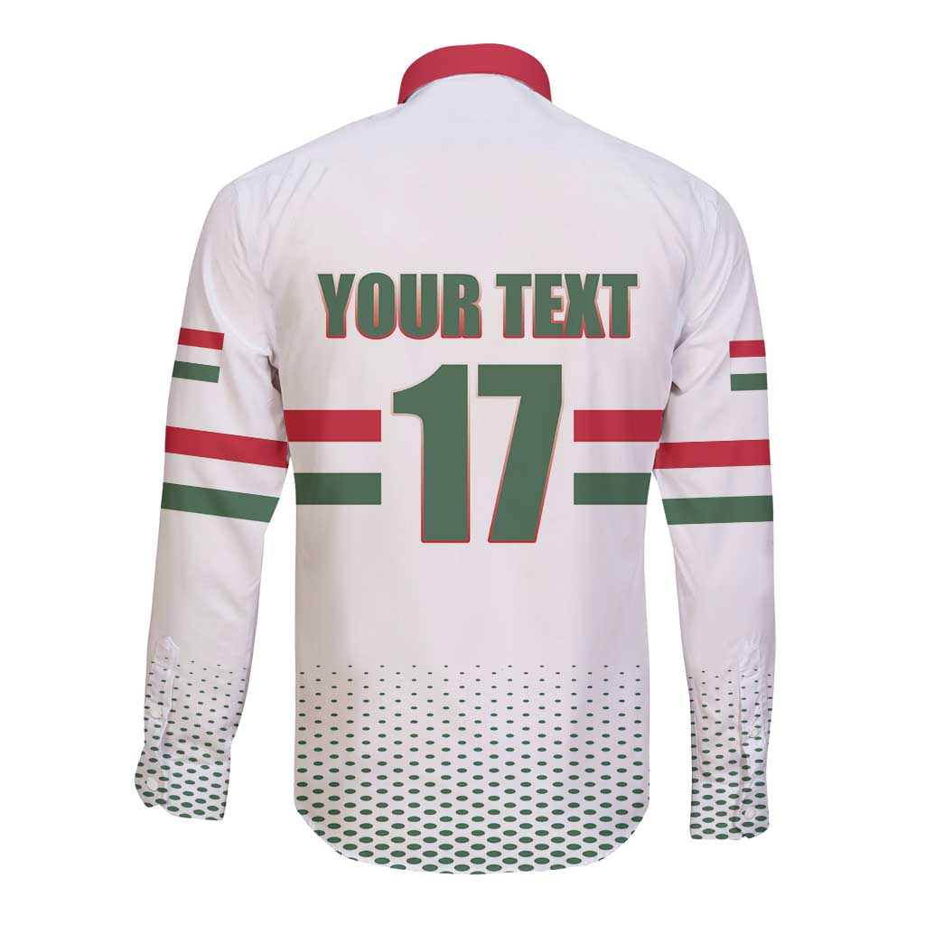 Custom Hungary Ice Hockey Long Sleeve Button Shirt White Style Come on Magyars