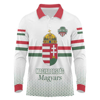 Custom Hungary Ice Hockey Long Sleeve Polo Shirt White Style Come on Magyars