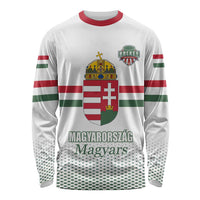 Custom Hungary Ice Hockey Long Sleeve Shirt White Style Come on Magyars