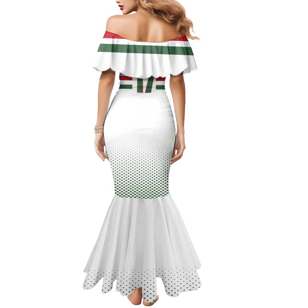 Custom Hungary Ice Hockey Mermaid Dress White Style Come on Magyars