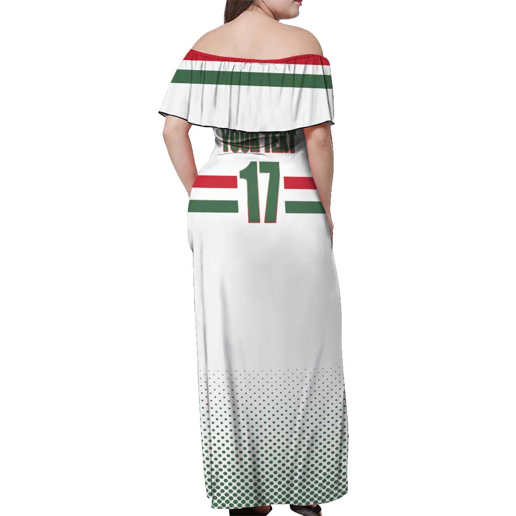 Custom Hungary Ice Hockey Off Shoulder Maxi Dress White Style Come on Magyars