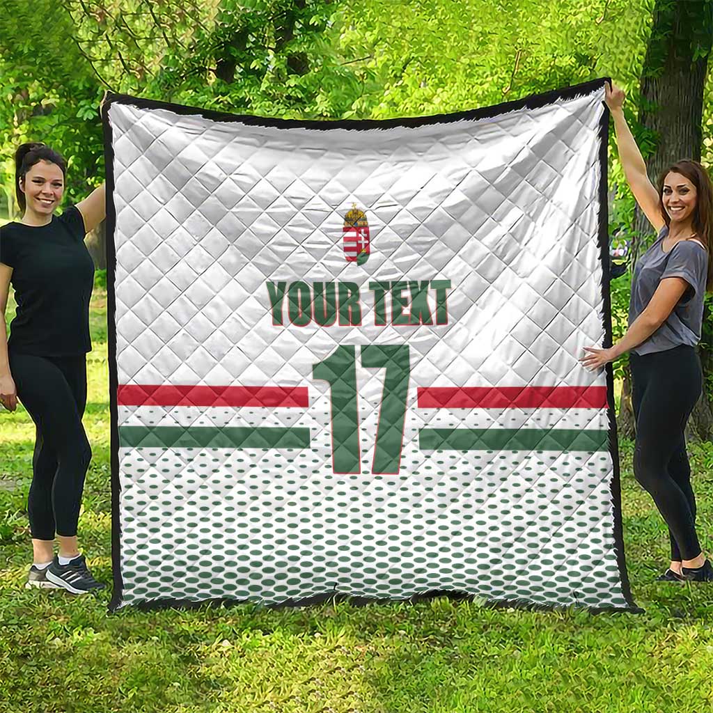 Custom Hungary Ice Hockey Quilt White Style Come on Magyars