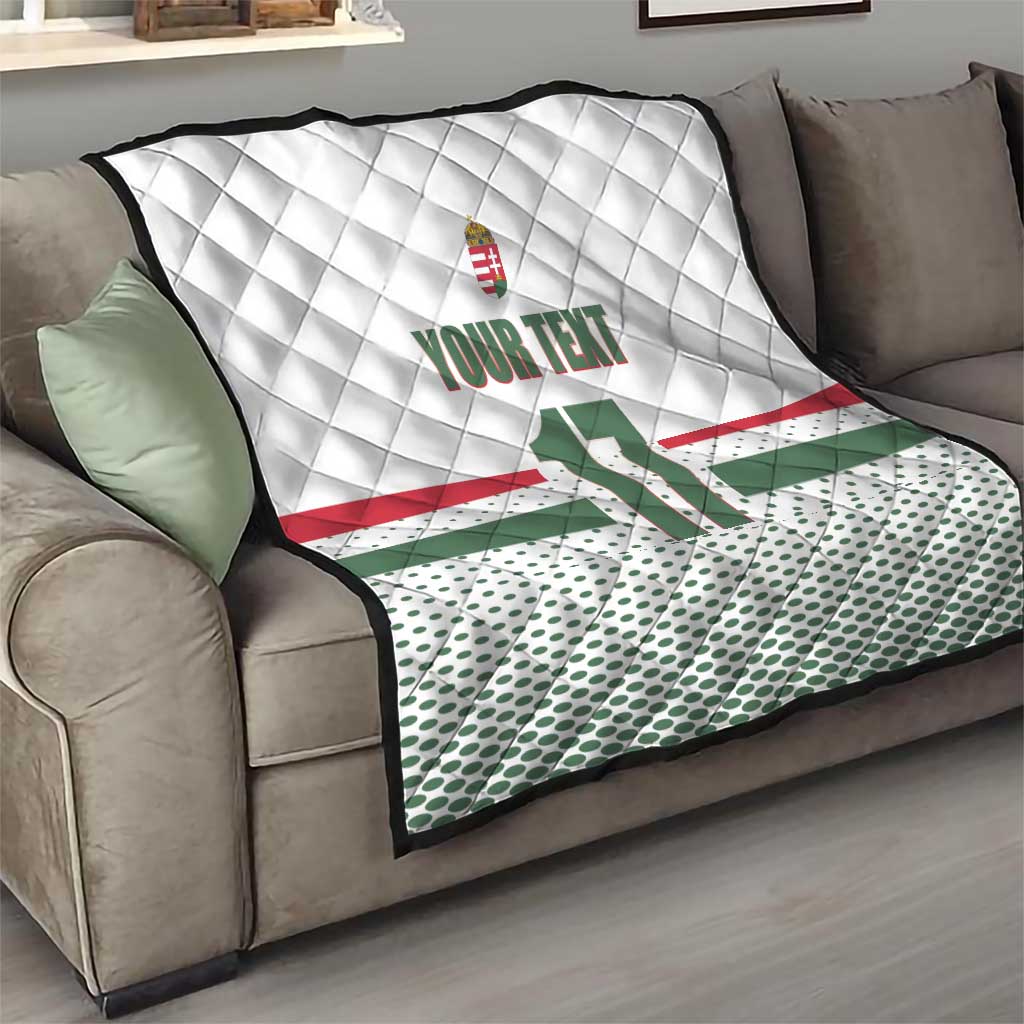 Custom Hungary Ice Hockey Quilt White Style Come on Magyars