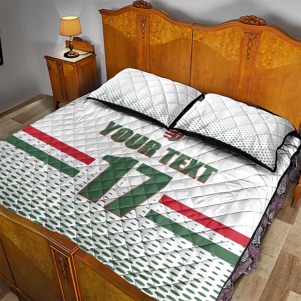 Custom Hungary Ice Hockey Quilt Bed Set White Style Come on Magyars