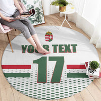 Custom Hungary Ice Hockey Round Carpet White Style Come on Magyars