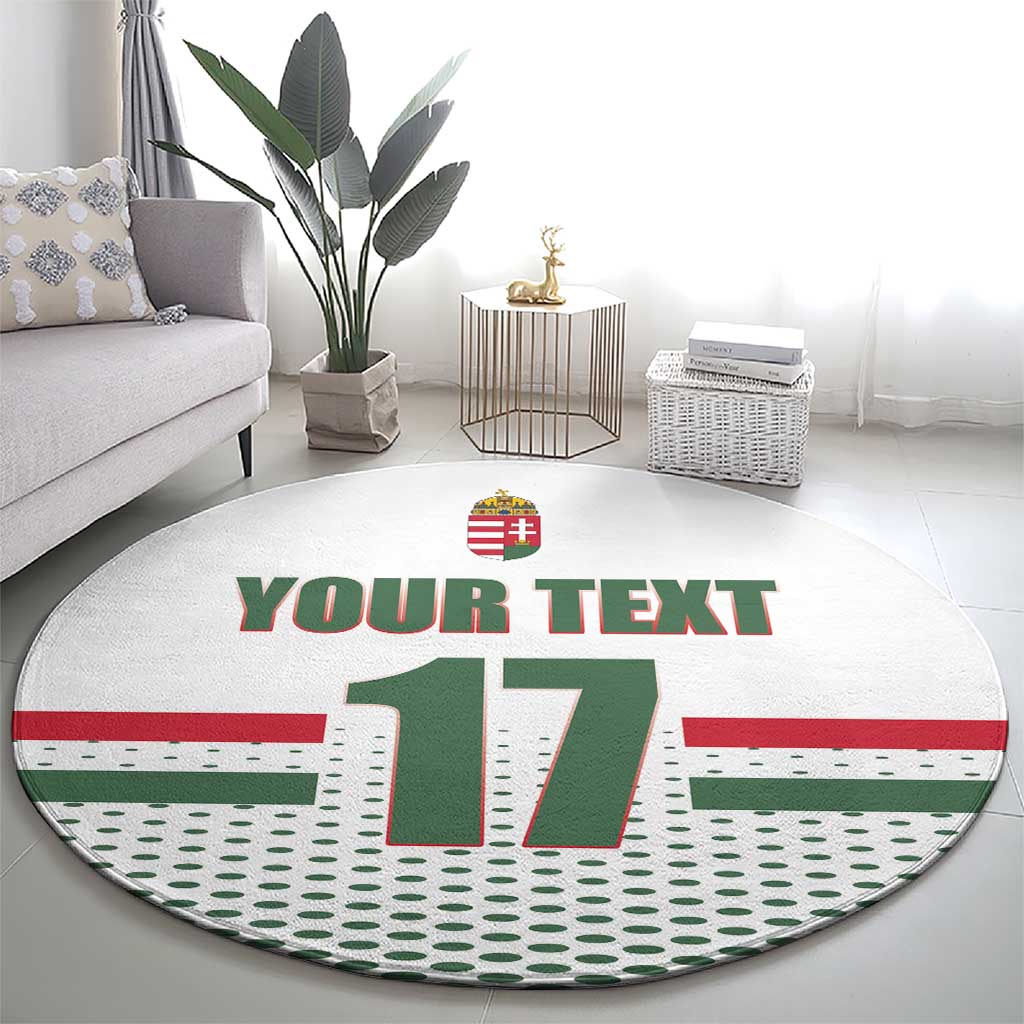 Custom Hungary Ice Hockey Round Carpet White Style Come on Magyars