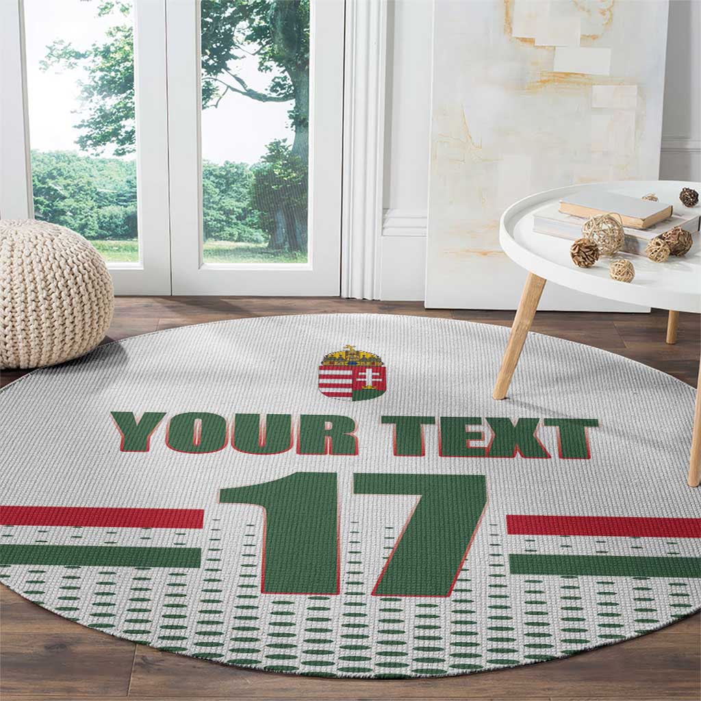 Custom Hungary Ice Hockey Round Carpet White Style Come on Magyars