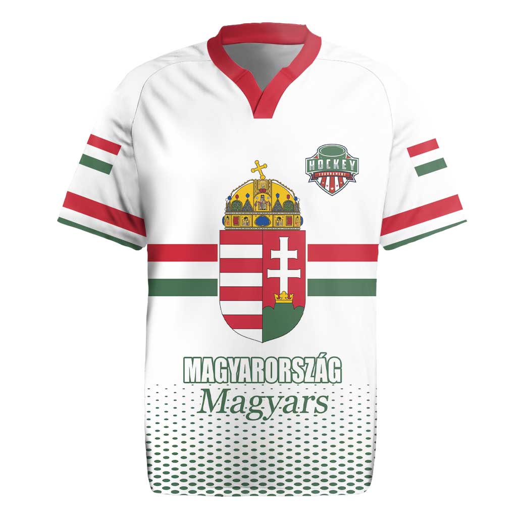 Custom Hungary Ice Hockey Rugby Jersey White Style Come on Magyars