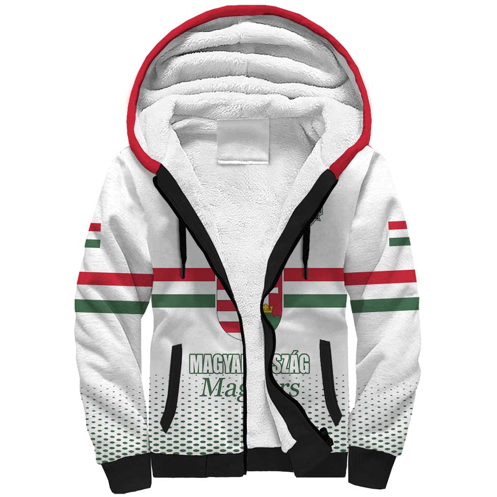 Custom Hungary Ice Hockey Sherpa Hoodie White Style Come on Magyars