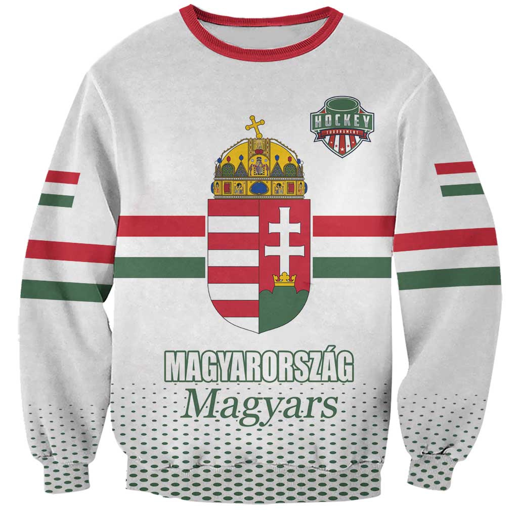 Custom Hungary Ice Hockey Sweatshirt White Style Come on Magyars