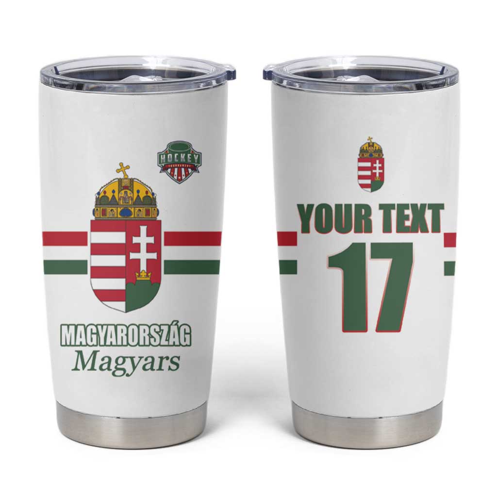 Custom Hungary Ice Hockey Tumbler Cup White Style Come on Magyars