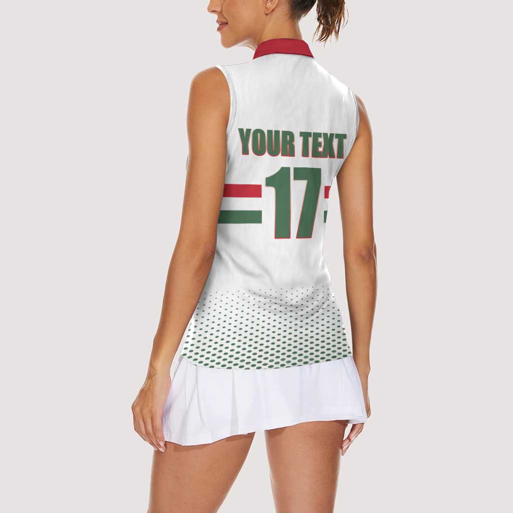 Custom Hungary Ice Hockey Women Sleeveless Polo Shirt White Style Come on Magyars