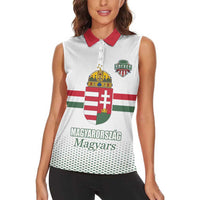 Custom Hungary Ice Hockey Women Sleeveless Polo Shirt White Style Come on Magyars