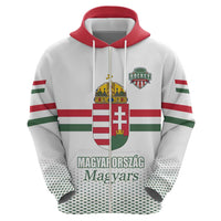 Custom Hungary Ice Hockey Zip Hoodie White Style Come on Magyars
