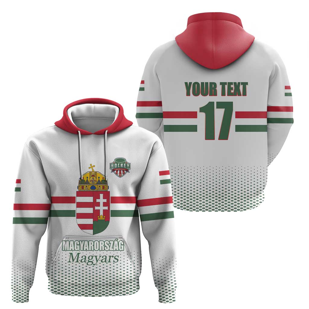 Custom Hungary Ice Hockey Zip Hoodie White Style Come on Magyars