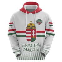 Custom Hungary Ice Hockey Zip Hoodie White Style Come on Magyars