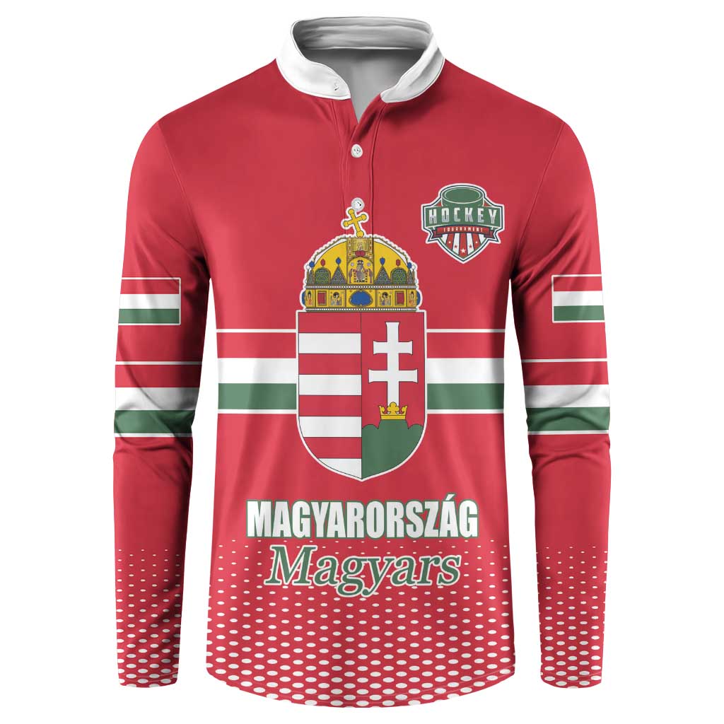 Custom Hungary Ice Hockey Button Sweatshirt Red Style Come on Magyars