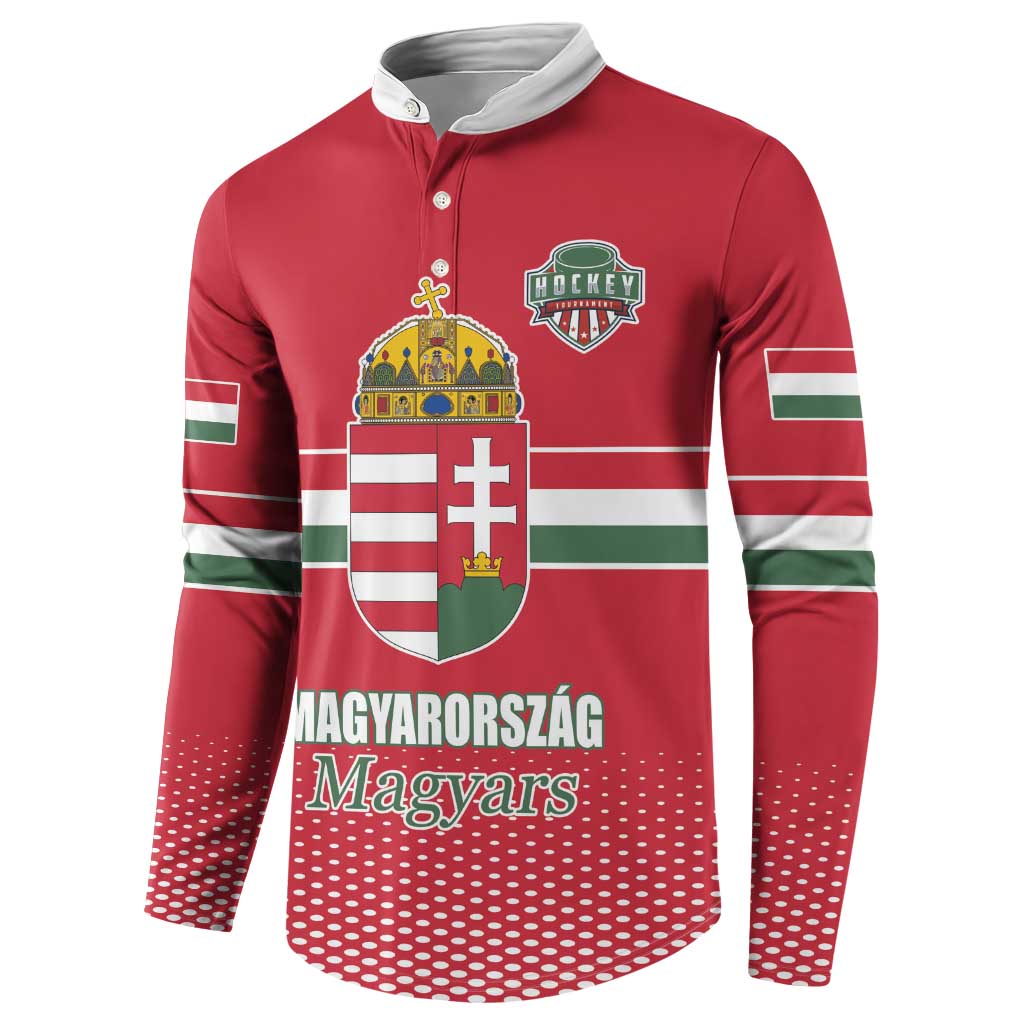 Custom Hungary Ice Hockey Button Sweatshirt Red Style Come on Magyars