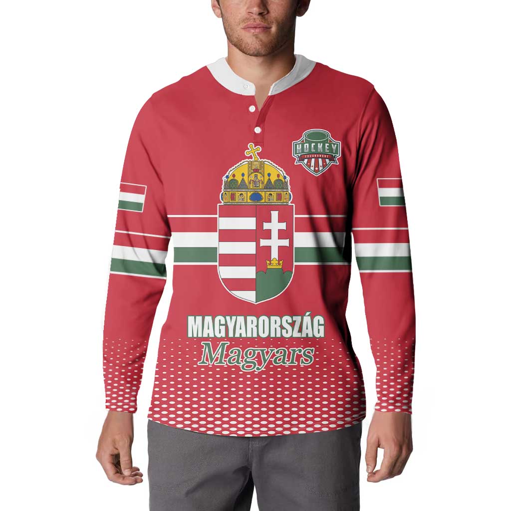 Custom Hungary Ice Hockey Button Sweatshirt Red Style Come on Magyars