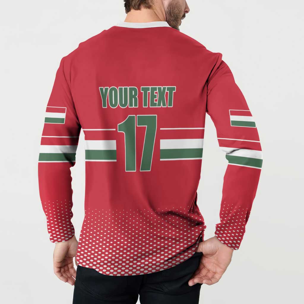 Custom Hungary Ice Hockey Button Sweatshirt Red Style Come on Magyars