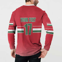 Custom Hungary Ice Hockey Button Sweatshirt Red Style Come on Magyars