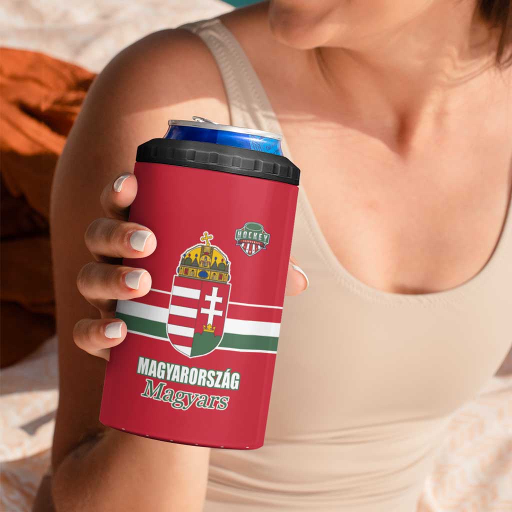 Custom Hungary Ice Hockey 4 in 1 Can Cooler Tumbler Red Style Come on Magyars