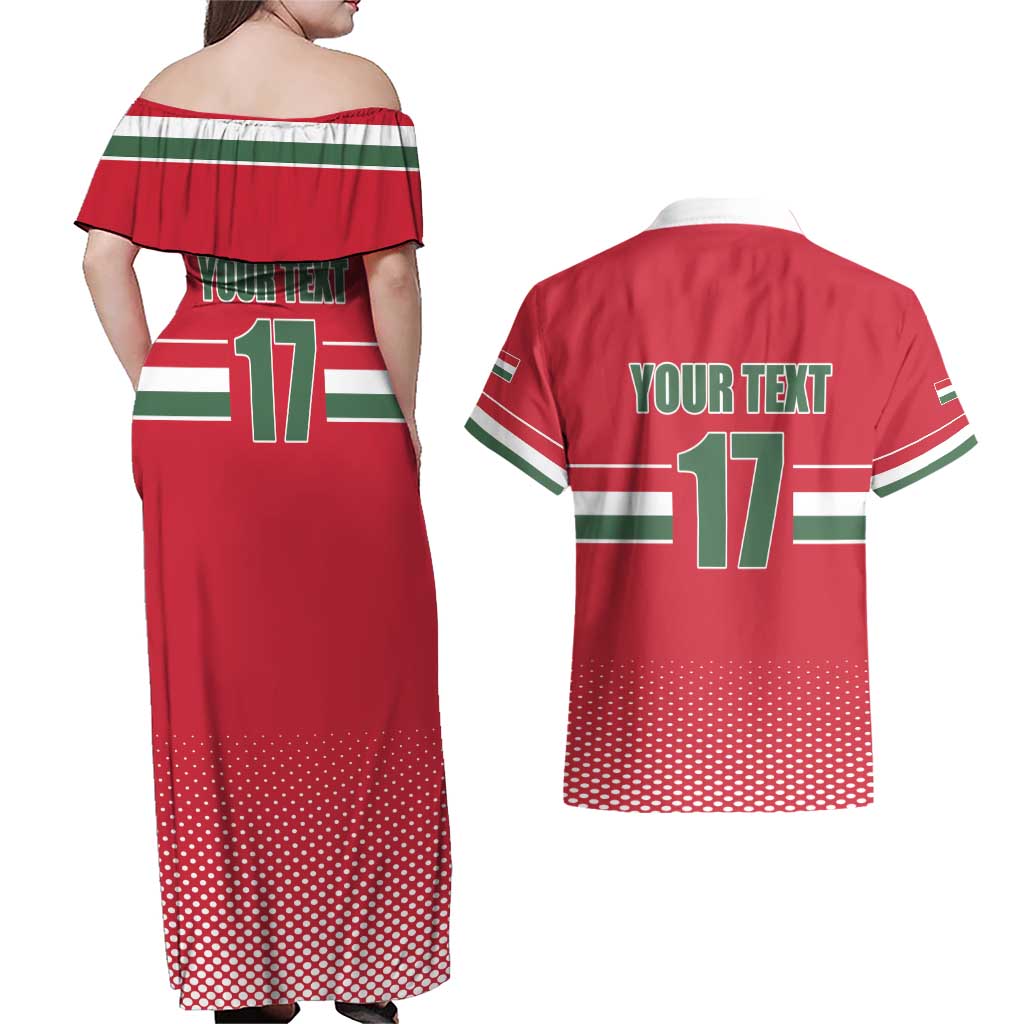 Custom Hungary Ice Hockey Couples Matching Off Shoulder Maxi Dress and Hawaiian Shirt Red Style Come on Magyars