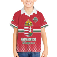 Custom Hungary Ice Hockey Family Matching Long Sleeve Bodycon Dress and Hawaiian Shirt Red Style Come on Magyars