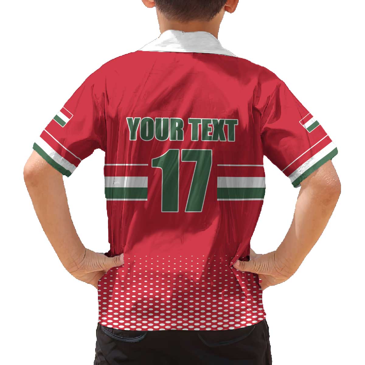 Custom Hungary Ice Hockey Family Matching Off The Shoulder Long Sleeve Dress and Hawaiian Shirt Red Style Come on Magyars