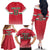 Custom Hungary Ice Hockey Family Matching Off The Shoulder Long Sleeve Dress and Hawaiian Shirt Red Style Come on Magyars