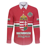 Custom Hungary Ice Hockey Family Matching Off The Shoulder Long Sleeve Dress and Hawaiian Shirt Red Style Come on Magyars