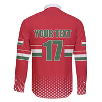 Custom Hungary Ice Hockey Family Matching Off The Shoulder Long Sleeve Dress and Hawaiian Shirt Red Style Come on Magyars