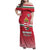 Custom Hungary Ice Hockey Family Matching Off Shoulder Maxi Dress and Hawaiian Shirt Red Style Come on Magyars