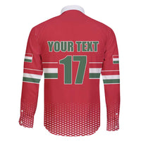 Custom Hungary Ice Hockey Family Matching Off Shoulder Short Dress and Hawaiian Shirt Red Style Come on Magyars