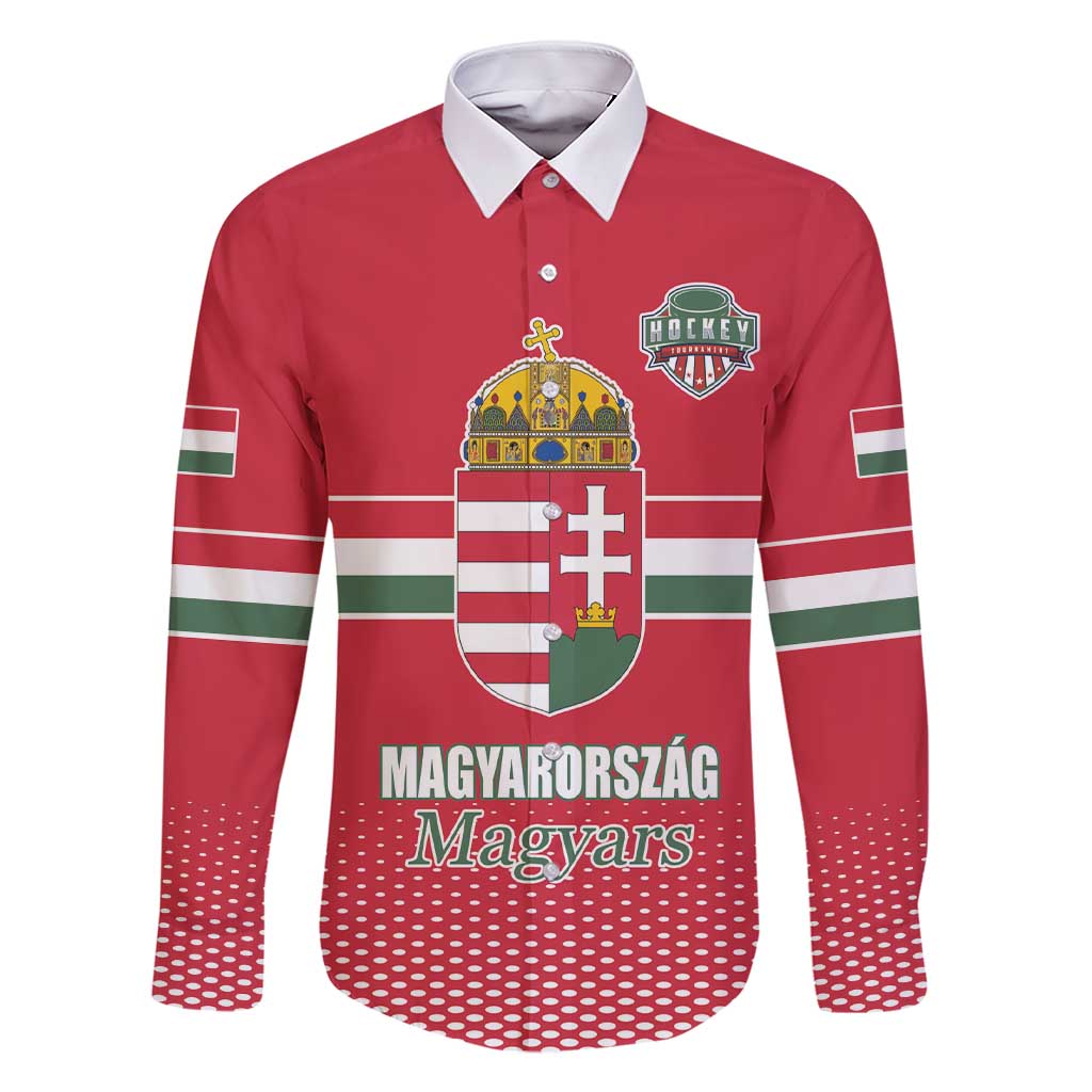 Custom Hungary Ice Hockey Family Matching Short Sleeve Bodycon Dress and Hawaiian Shirt Red Style Come on Magyars