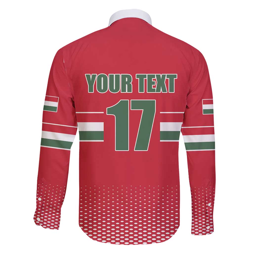 Custom Hungary Ice Hockey Family Matching Short Sleeve Bodycon Dress and Hawaiian Shirt Red Style Come on Magyars