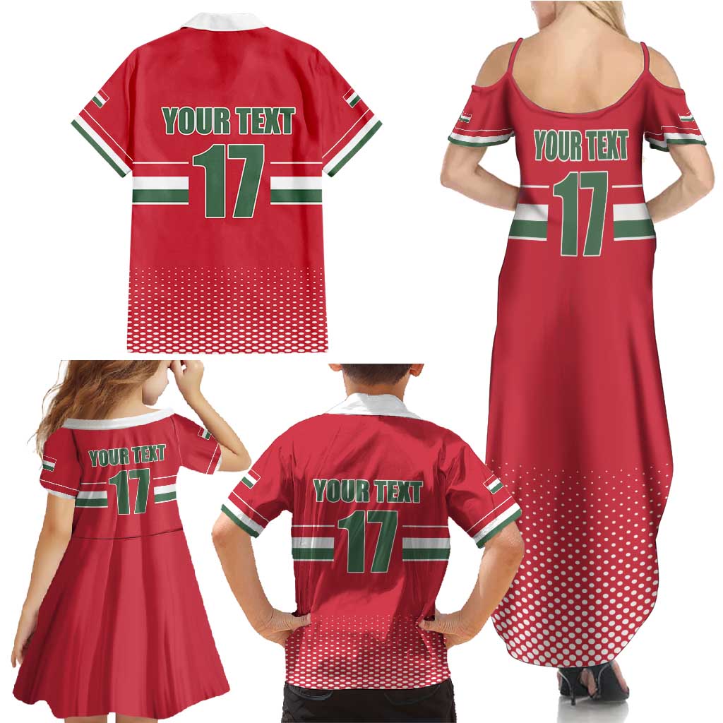 Custom Hungary Ice Hockey Family Matching Summer Maxi Dress and Hawaiian Shirt Red Style Come on Magyars