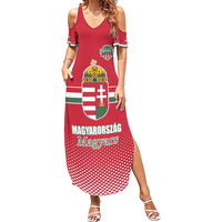 Custom Hungary Ice Hockey Family Matching Summer Maxi Dress and Hawaiian Shirt Red Style Come on Magyars